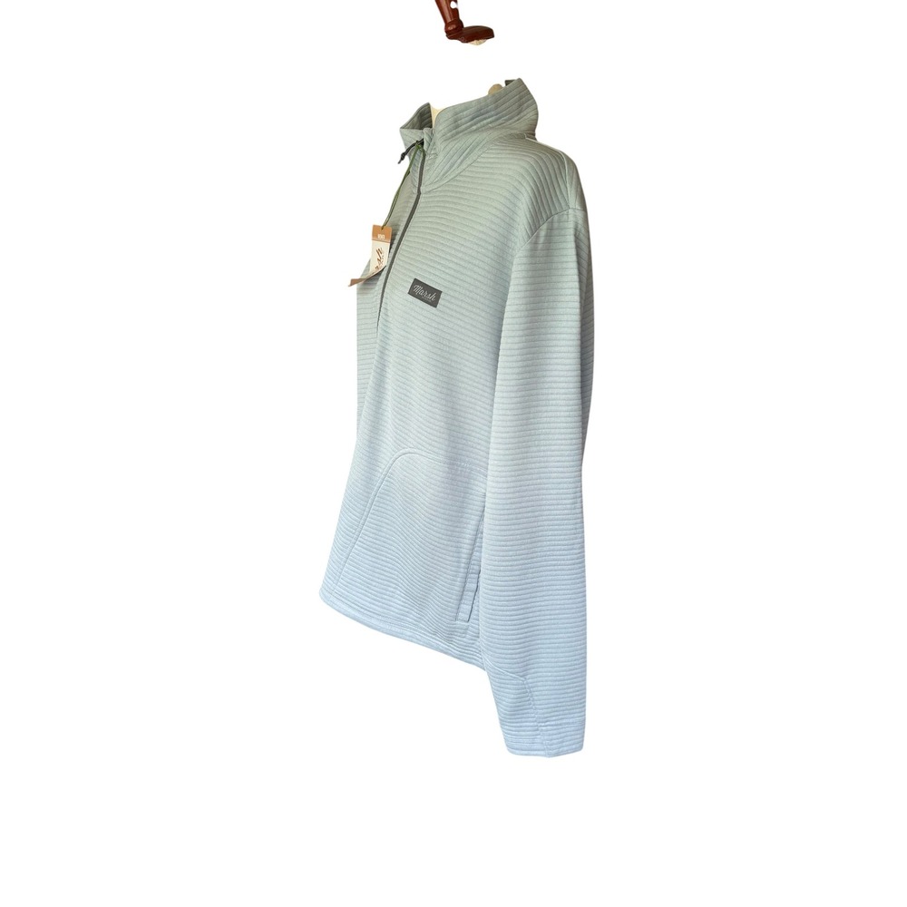 Marsh Wear Womens Ribbed Quarter Zip Pullover Light Blue Long Sleeve Top NWT XL - Picture 5 of 11